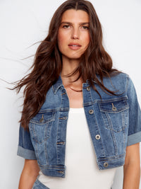 CHARLIE B Cropped Denim Jacket