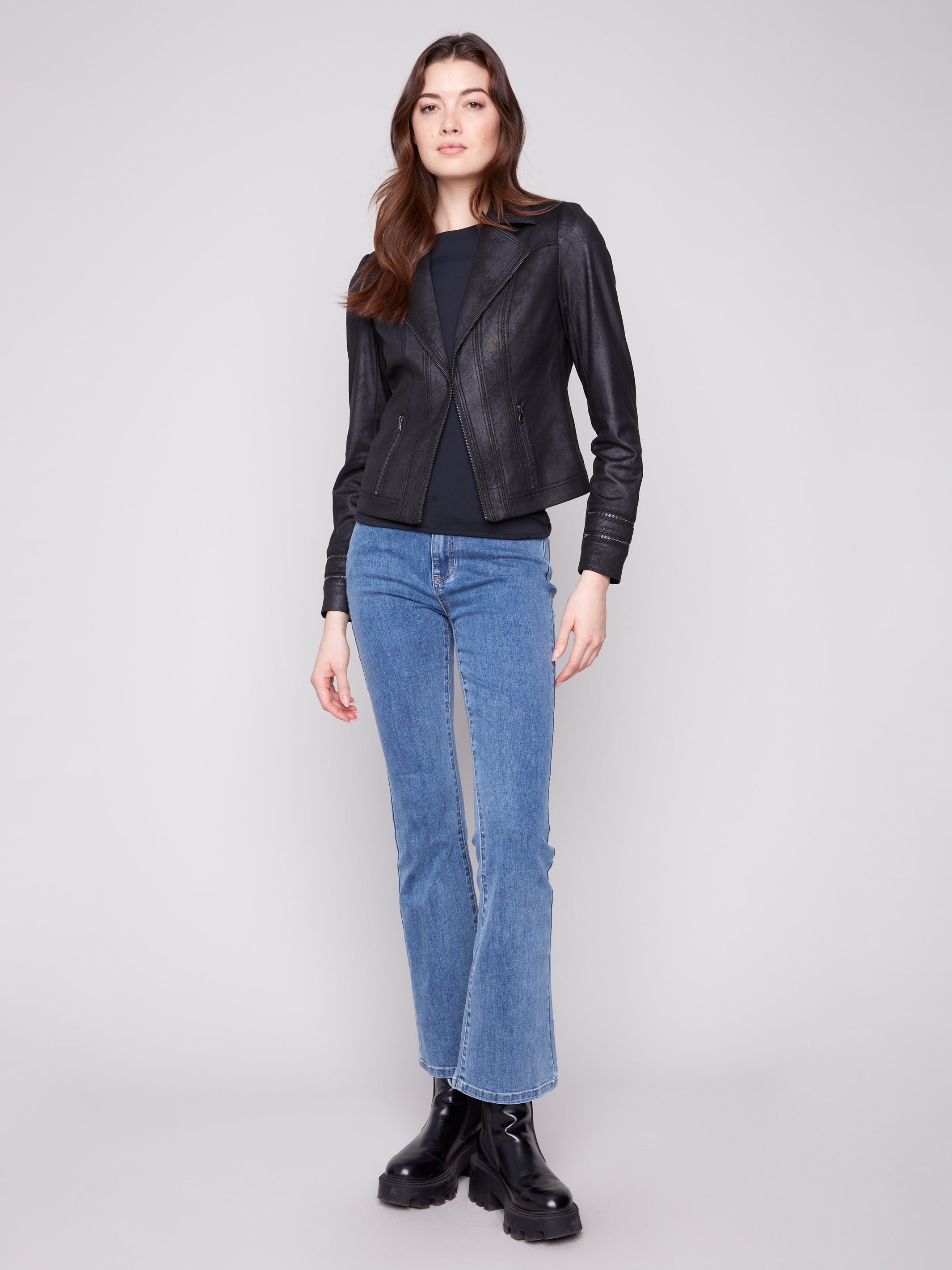 CHARLIE B Faux Leather Jacket
