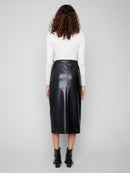 CHARLIE B Faux Leather Midi Skirt