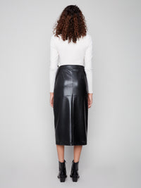 CHARLIE B Faux Leather Midi Skirt