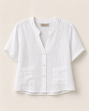 LINEN LUV Short Sleeve Linen Blouse