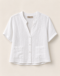 LINEN LUV Short Sleeve Linen Blouse