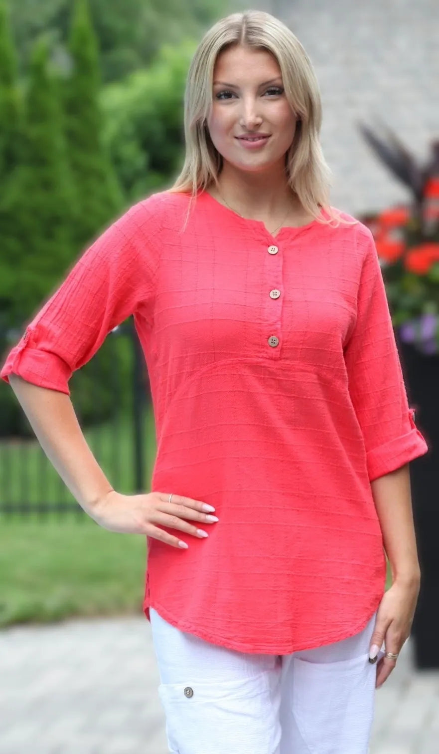 EZZE WEAR Kyla 3/4 Sleeve Tunic Top