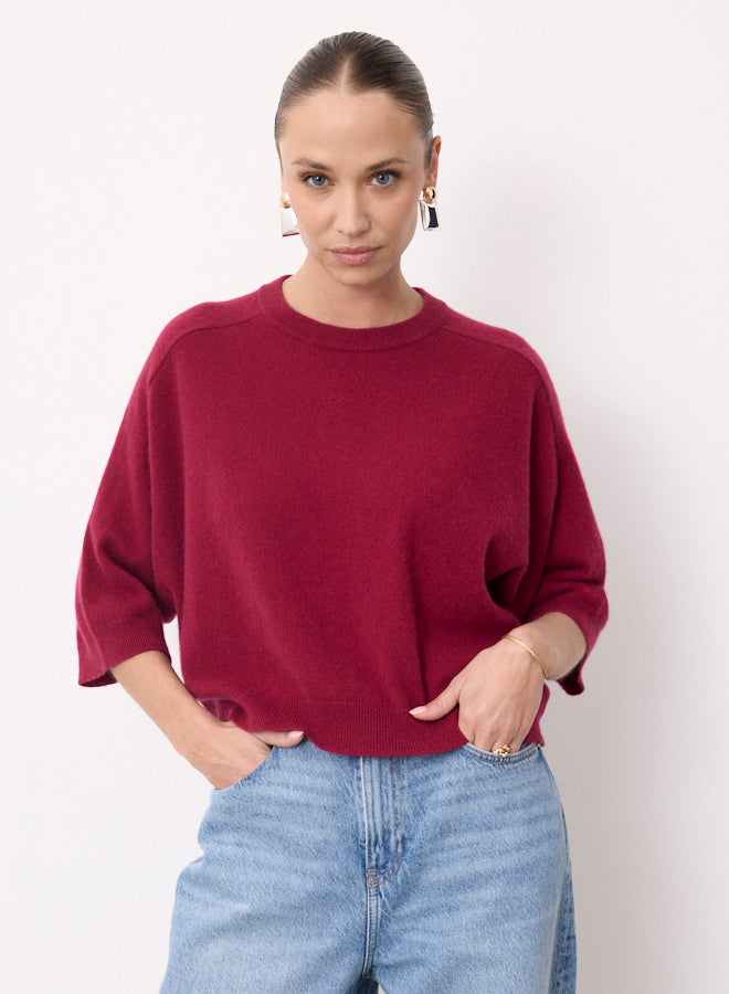 NOT SHY Short Sleeve Cashmere Sweater