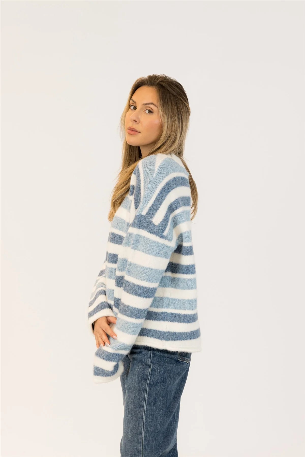 LYLA + LUXE Striped Sweater Lucky