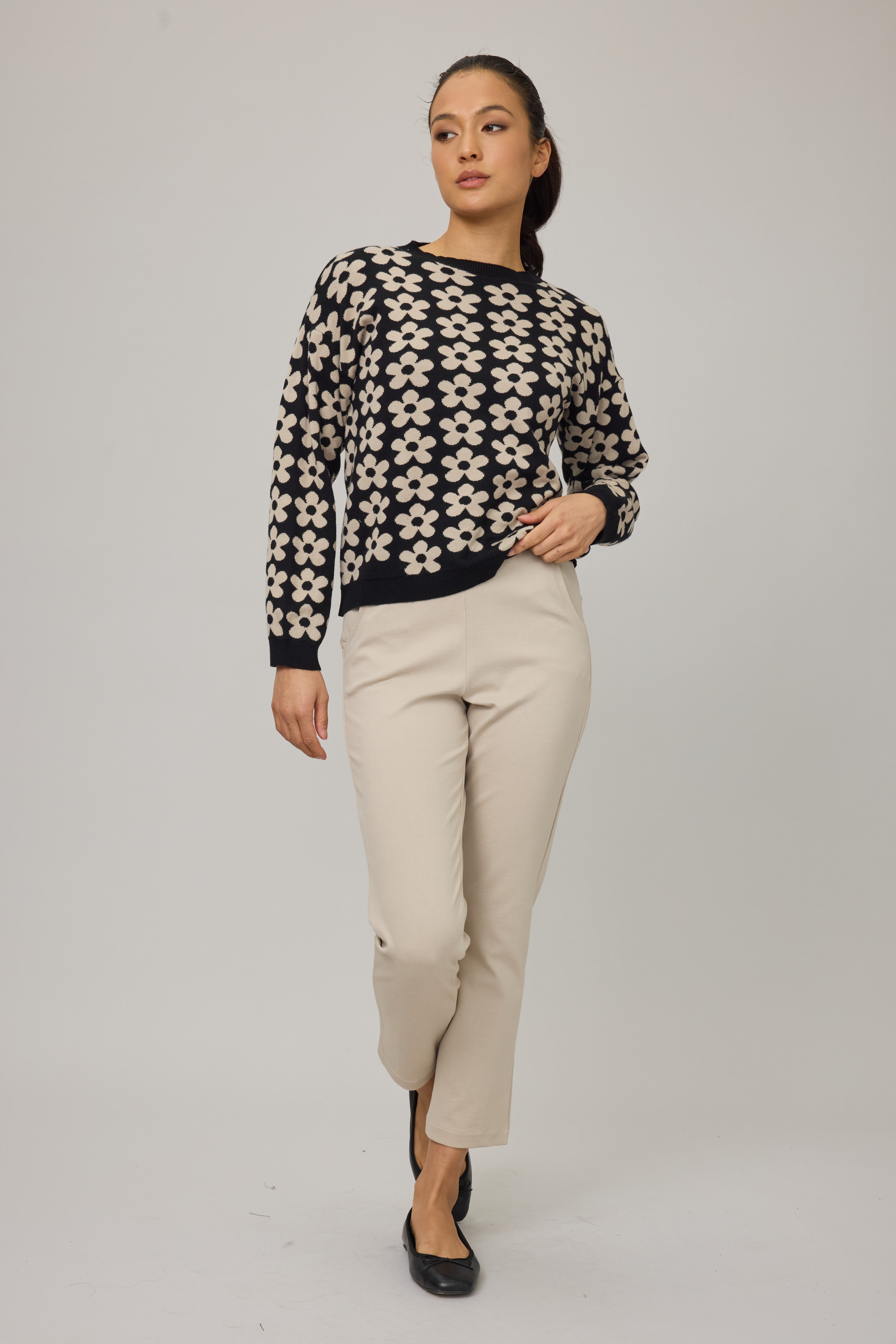 PISTACHE Floral Print Sweater