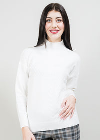 LISETTE L Novelty Stich Mock Neck Sweater