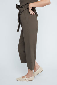 RENUAR Khaki Wide Leg Crop Pants