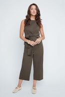RENUAR Khaki Wide Leg Crop Pants