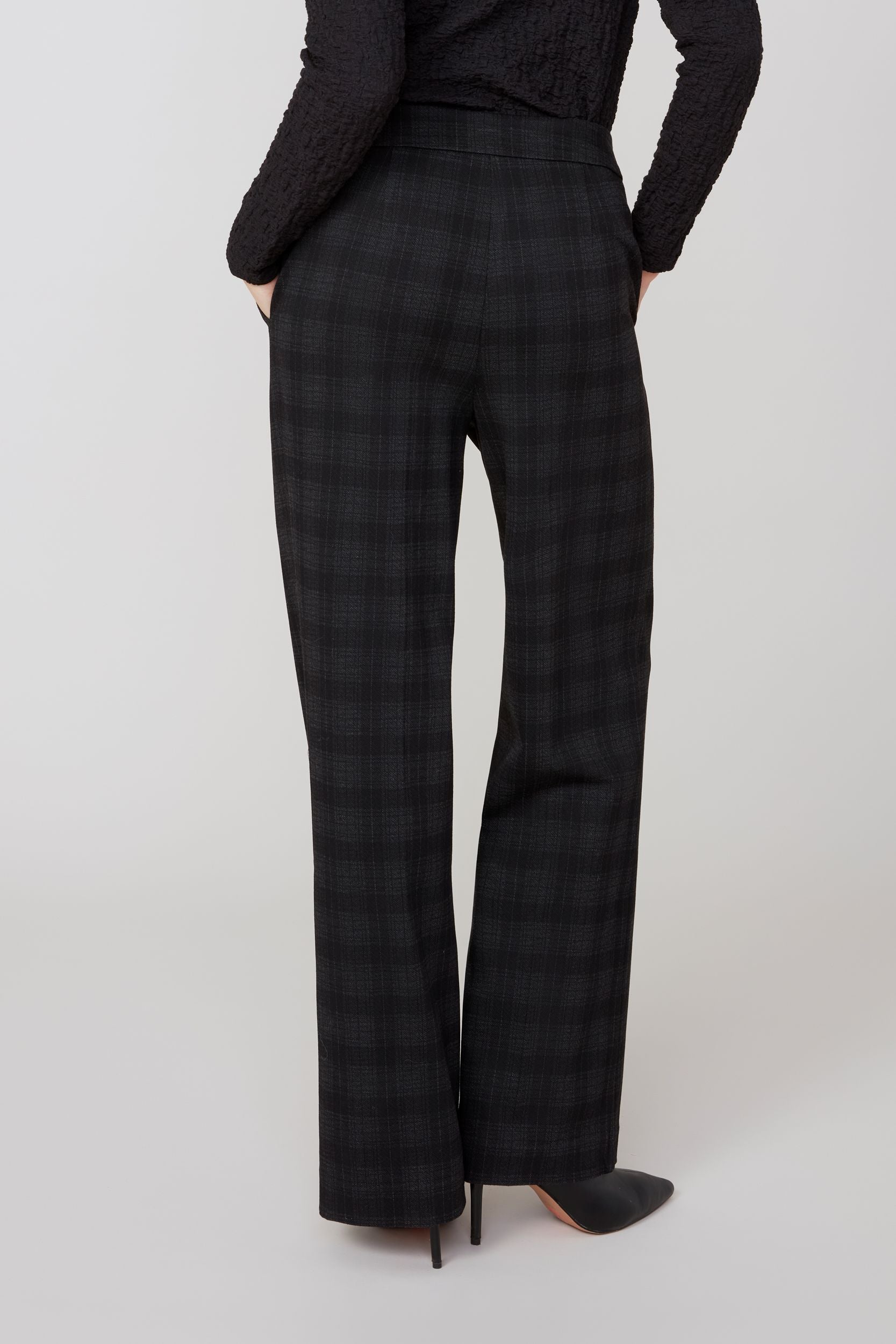 RENUAR Black Plaid Pants