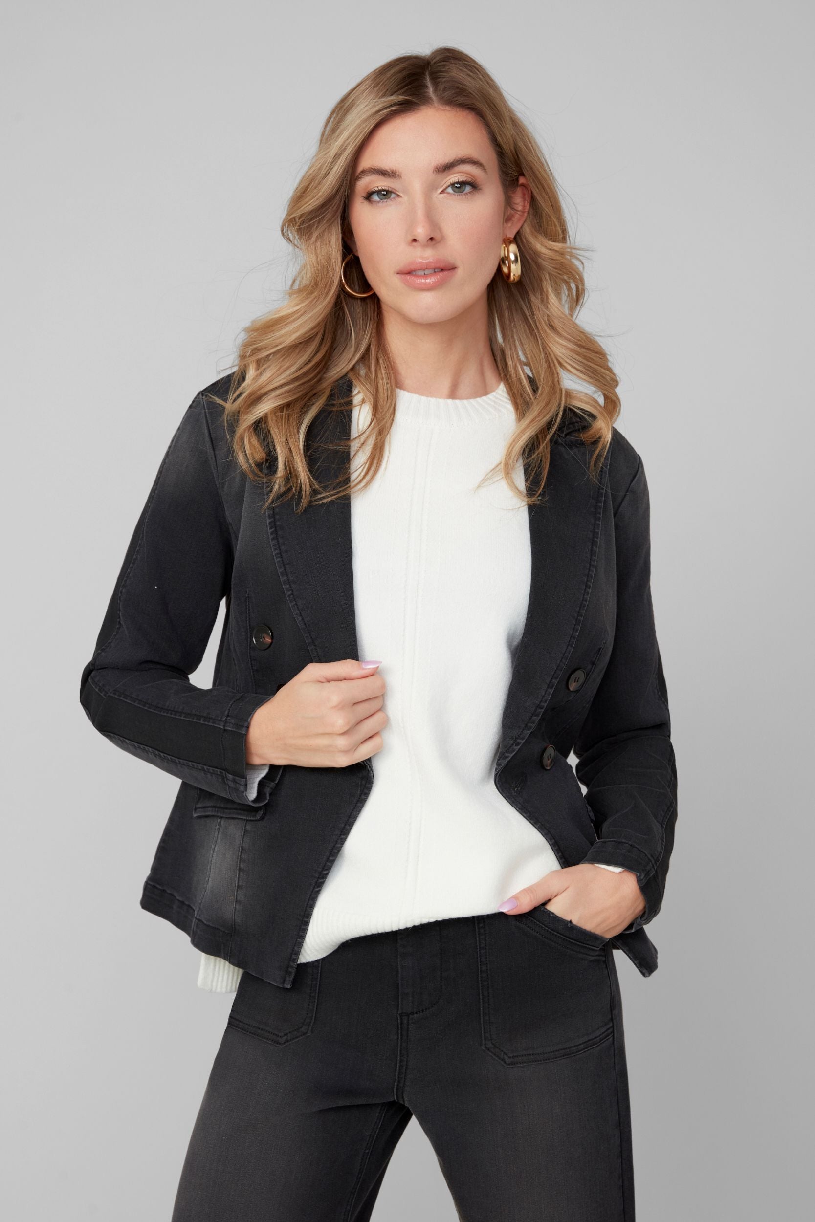 RENUAR Charcoal Denim Blazer