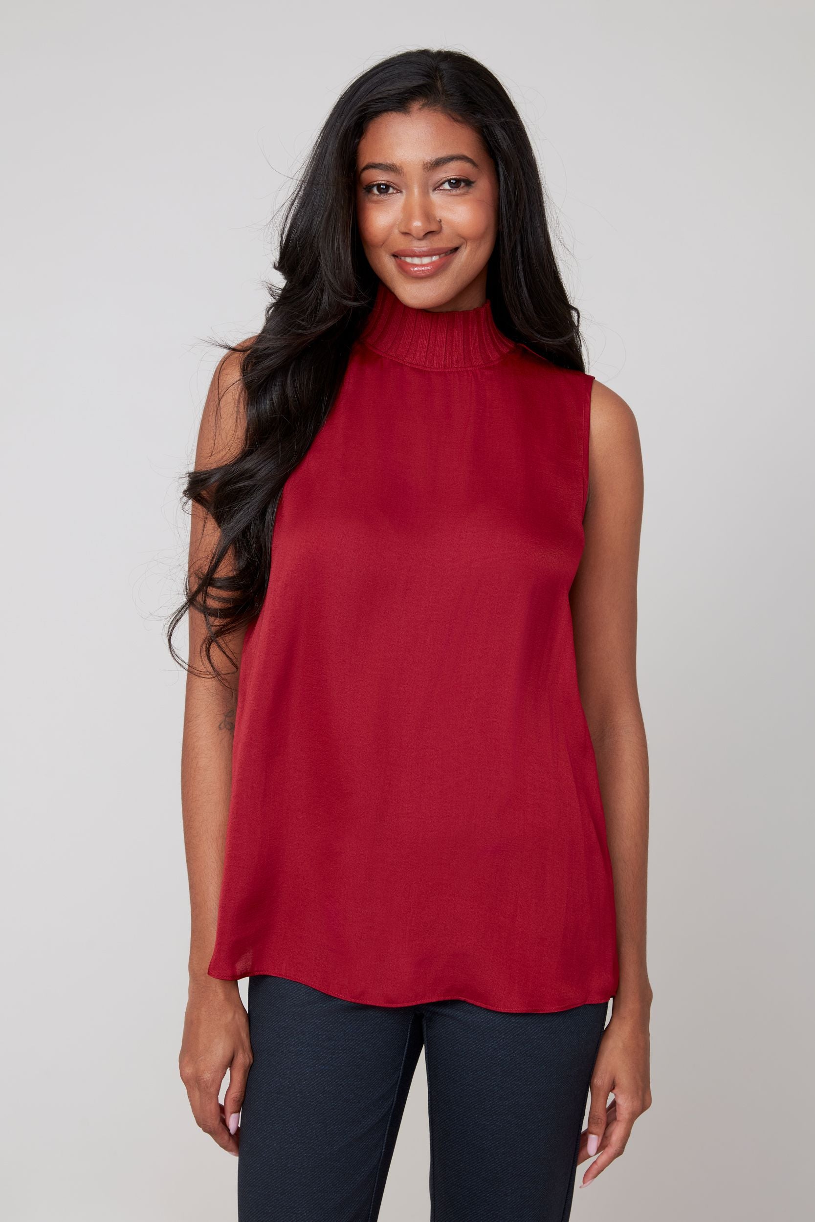 RENUAR Sleeveless Mock Neck
