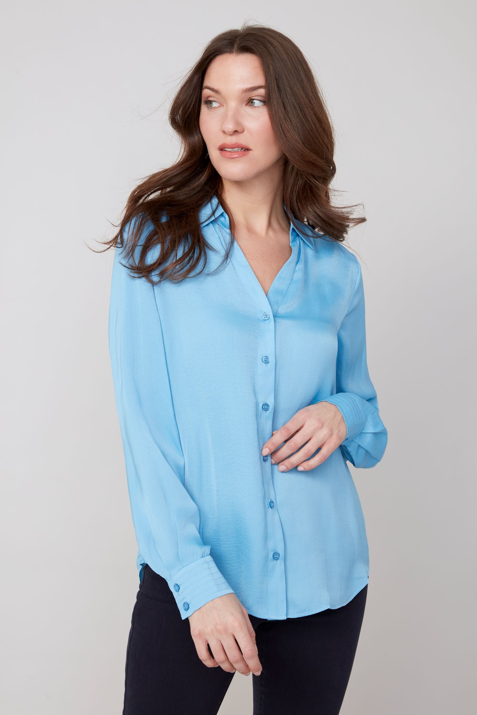 RENUAR Silky Collared Blouse