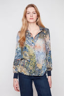 RENUAR Paisley Print Blouse R5289