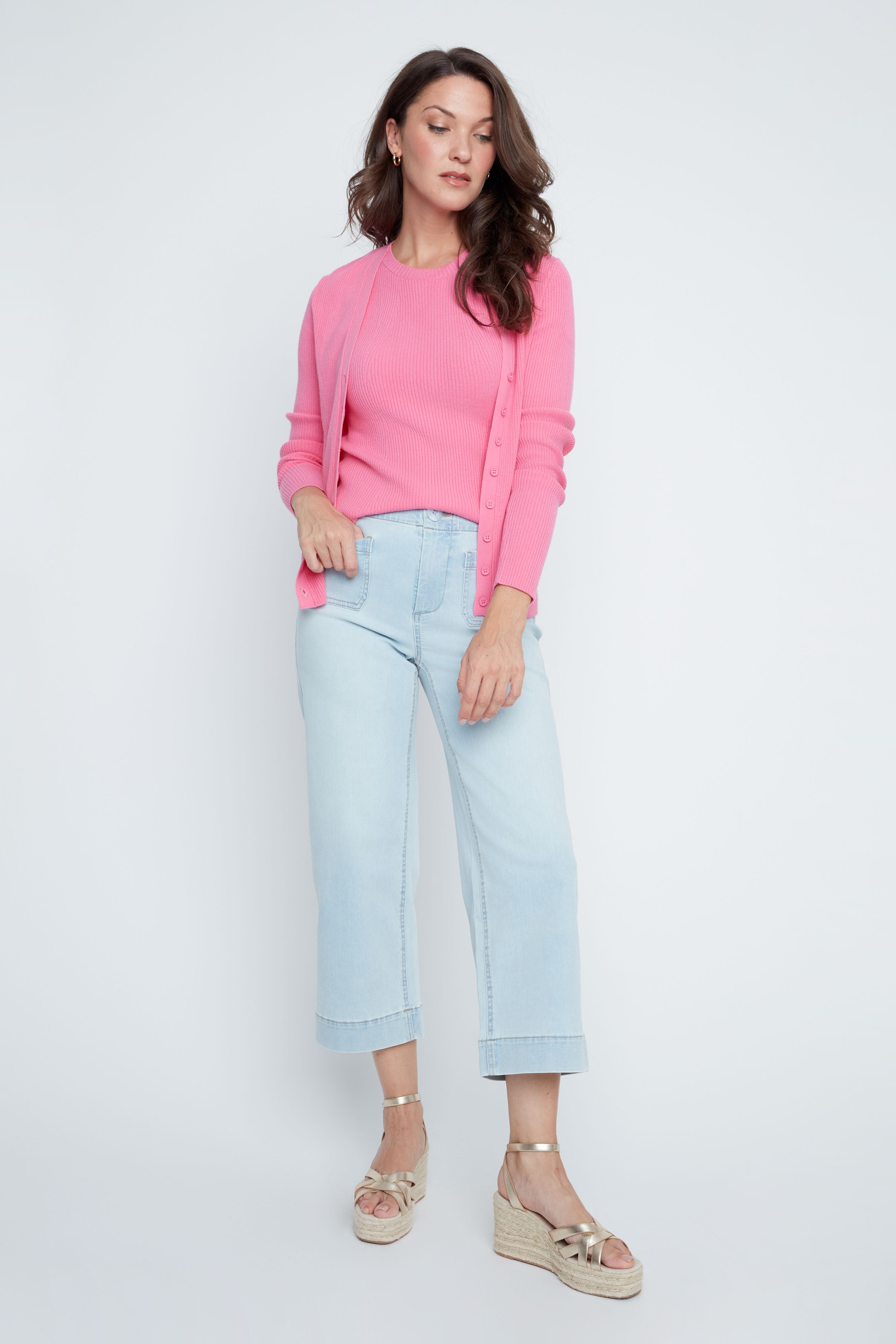 RENUAR V-Neck Cardigan - Pink