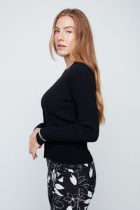 RENUAR V-Neck Knit Cardigan Black