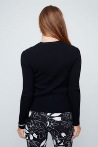 RENUAR V-Neck Knit Cardigan Black