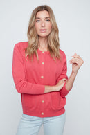 RENUAR Cotton Button-Front Cardigan