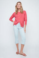 RENUAR Cotton Button-Front Cardigan