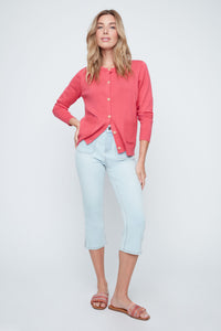 RENUAR Cotton Button-Front Cardigan