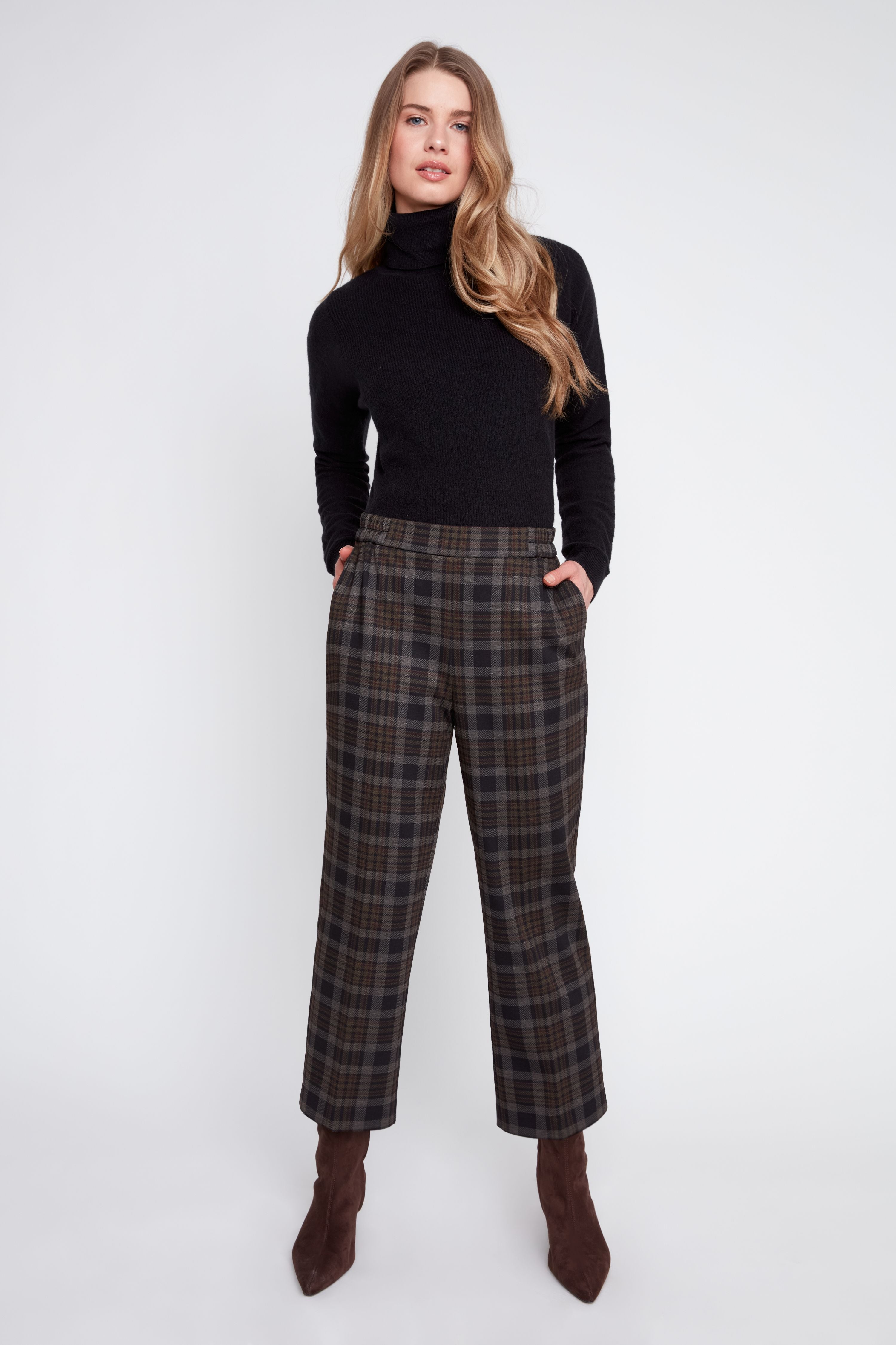 RENUAR Cropped Plaid Pant
