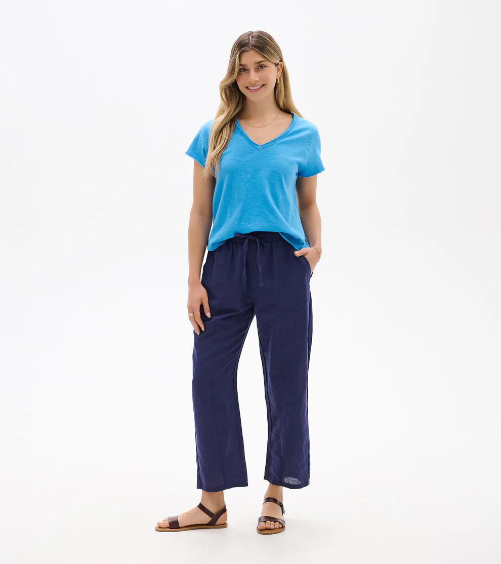 HATLEY Straight Leg Linen Pant