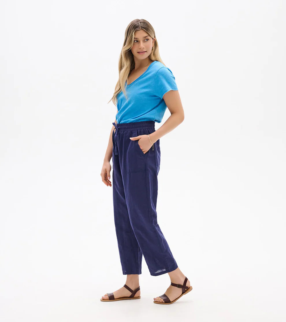 HATLEY Straight Leg Linen Pant