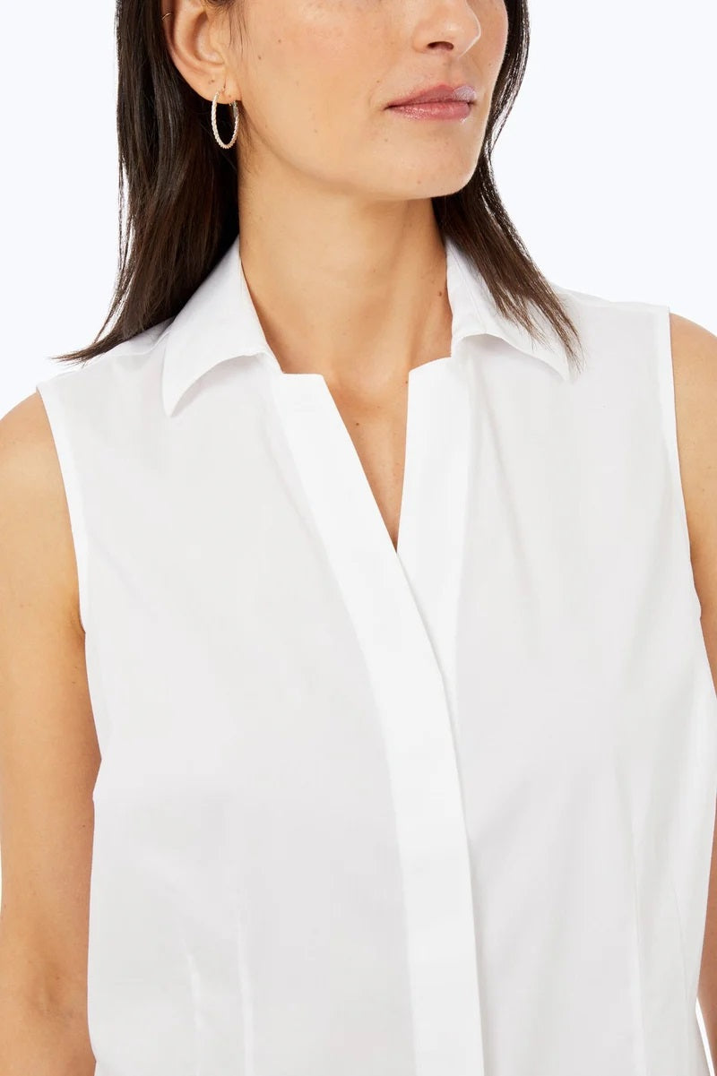 FOXCROFT Non-iron Sleeveless Collared Blouse