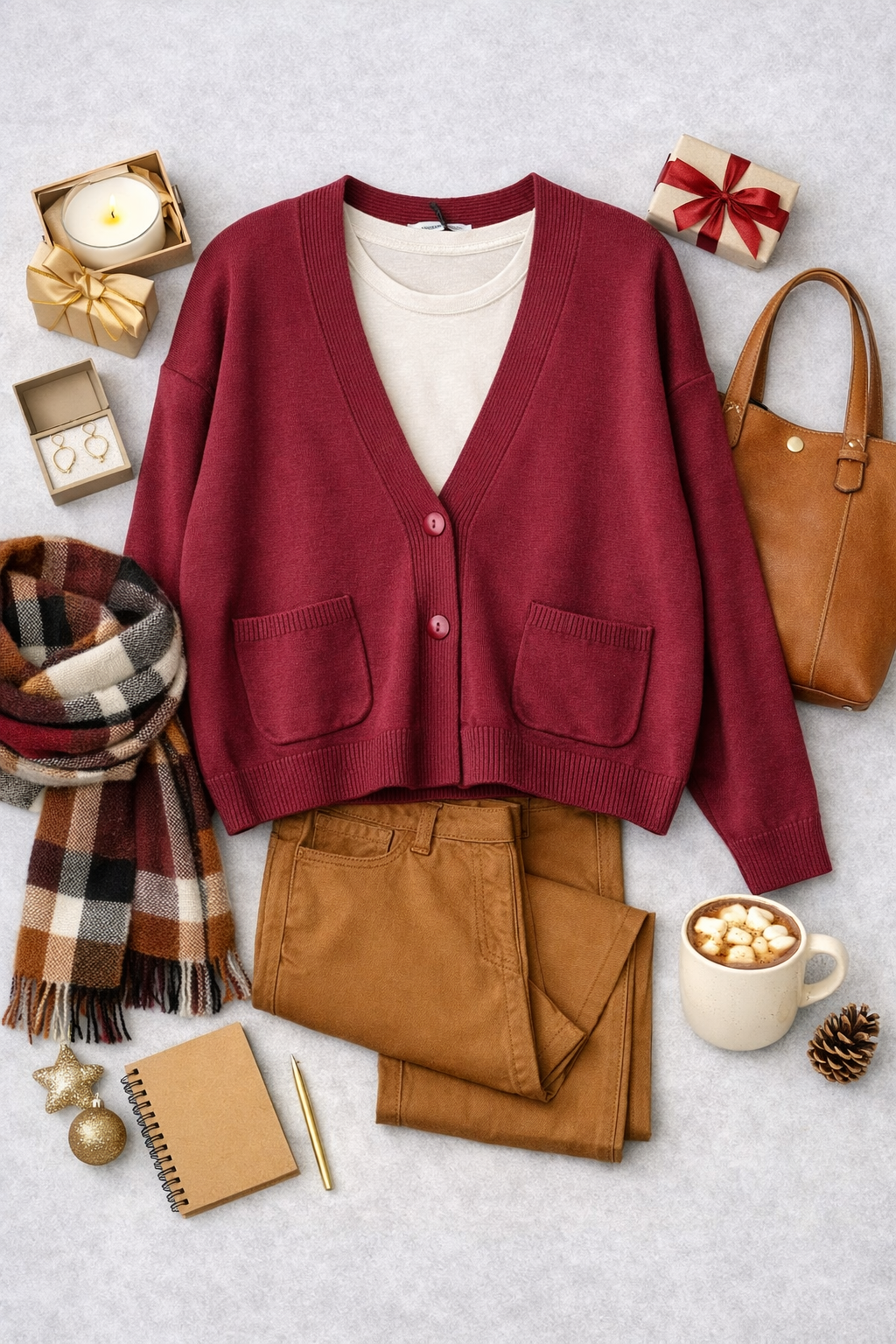 ANGELA MARA Cropped Cardigan