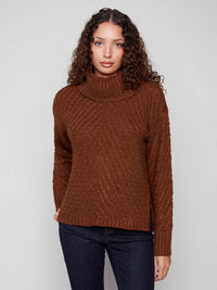 CHARLIE B Cowl Neck Sweater