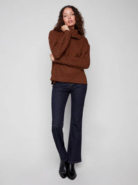 CHARLIE B Cowl Neck Sweater