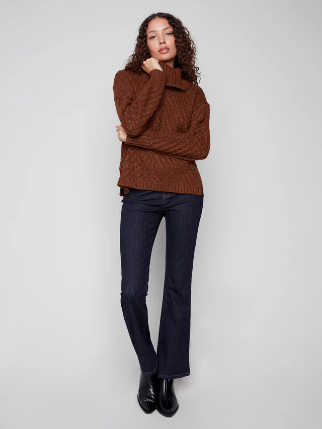 CHARLIE B Cowl Neck Sweater