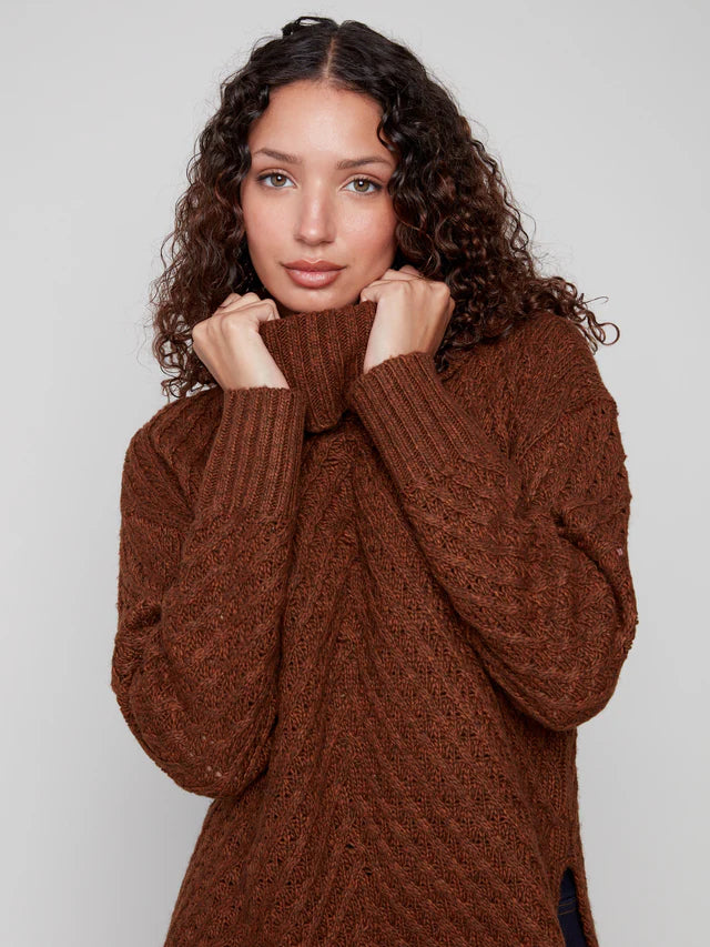 CHARLIE B Cowl Neck Sweater