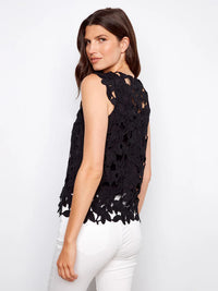 CHARLIE B Floral Crochet Top