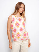 CHARLIE B Floral Sleeveless Crochet Top