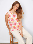 CHARLIE B Floral Sleeveless Crochet Top