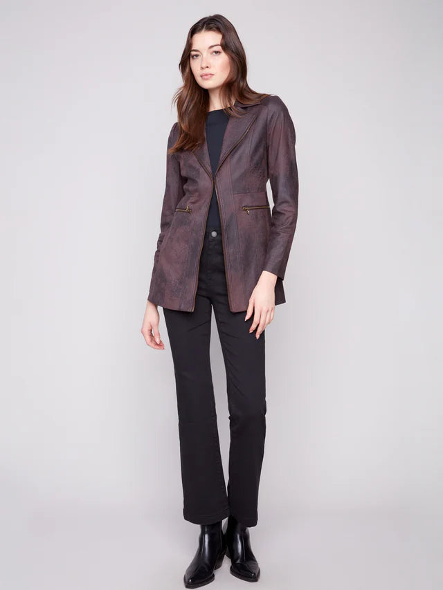 CHARLIE B Vintage Long Faux Blazer