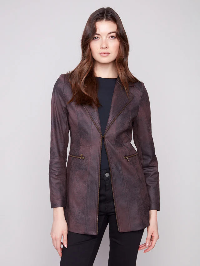 CHARLIE B Vintage Long Faux Blazer