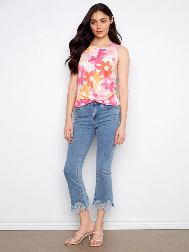 CHARLIE B Printed Organic Tank Top