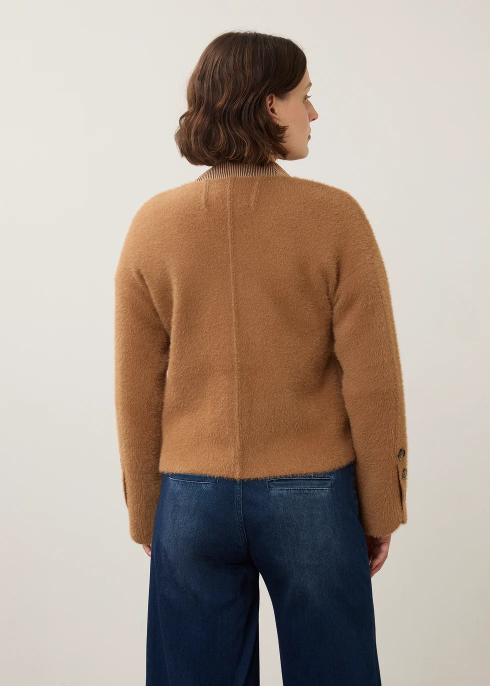FDJ Collarless Knit Jacket