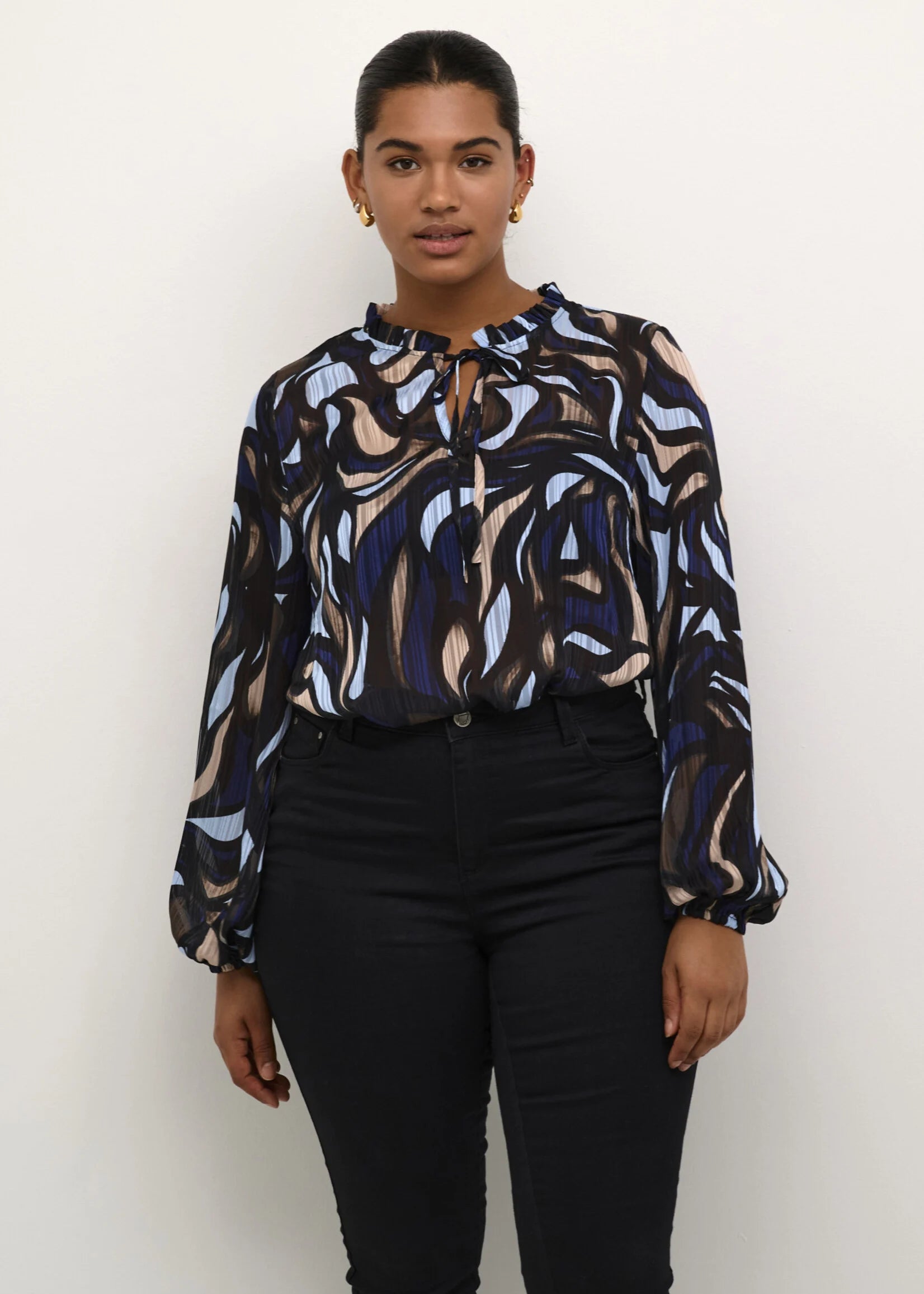 KAFFE CURVE Patterned Blouse