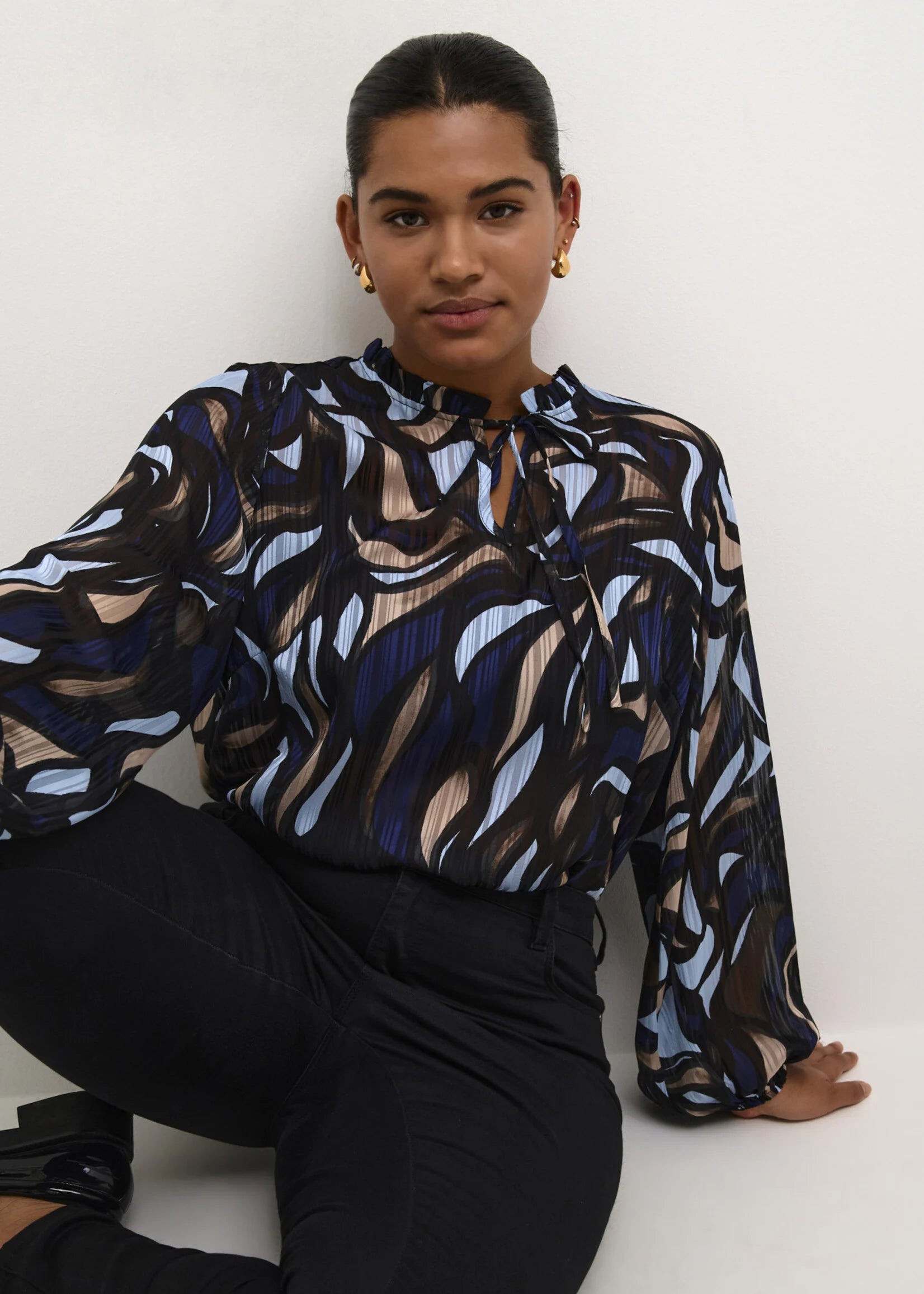 KAFFE CURVE Patterned Blouse