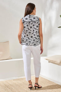 TRIBAL Embroidered Button-up Top