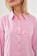 TRIBAL Long-Sleeve Striped Blouse