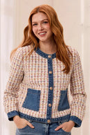 TRIBAL Mix Media Twee/Denim Jacket