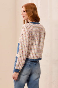 TRIBAL Mix Media Twee/Denim Jacket