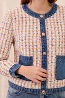 TRIBAL Mix Media Twee/Denim Jacket