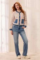TRIBAL Mix Media Twee/Denim Jacket