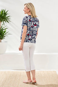 TRIBAL Short Sleeve Crew Neck Top