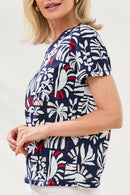 TRIBAL Short Sleeve Crew Neck Top